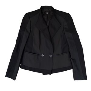 Ann Taylor Blazer Womens Petite 2 Black Finance Boss Babe Office Siren Old Money